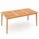 Rectangular 6-person outdoor dining table made of solid acacia wood, featuring a natural finish and umbrella hole.