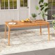 Rectangular 6-person outdoor dining table made of acacia wood, featuring a natural finish and umbrella hole, ideal for.