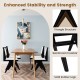 Swivel wooden dining chair set of 2 with black rubber wood frame and padded white faux sherpa seat for versatile use.