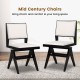 Set of 2 swivel wooden dining chairs with black rubber wood frame and white faux sherpa upholstery for stylish comfort.