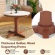 35-inch wooden round dining table with a pedestal base, featuring a white MDF top and sturdy rubber wood frame for.