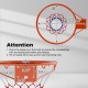 18" heavy duty basketball rim with double spring design, solid metal frame, ideal for indoor and outdoor play.