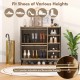 Rustic shoe cabinet with flip-up see-through doors, adjustable shelves, and 5-leg support for living room or entryway.