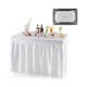 Folding ice bin table with skirt, spacious HDPE top for chilled drinks, perfect for camping, picnics, or weddings.
