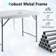 Folding ice bin table with a robust metal frame, waterproof HDPE top, ideal for camping, picnics, and weddings.