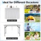Folding ice bin table without skirt, portable design, ideal for outdoor parties, fishing, and family picnics.
