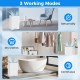 Dehumidifier in white showcasing three working modes, ideal for home use in basements, bedrooms, or offices.