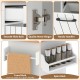Mobile kitchen island table features a towel rack, spice rack, and quality metal hinges for convenient storage and.