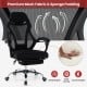 Ergonomic black mesh office chair with adjustable footrest, tilting backrest, and breathable fabric for ultimate.