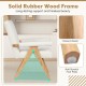 Mid Century Modern accent chair featuring a solid rubber wood frame, padded armrests, and ergonomic design for comfort.