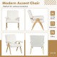 Mid Century Modern accent chair showcasing a solid rubber wood frame and cozy Sherpa fabric, perfect for office use.