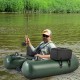 Inflatable fishing float tube in green with thick waterproof seat and angling base for comfortable fishing adventures.