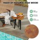 Irregular solid teak wood end table with mahogany tapered legs, perfect for indoor and outdoor use by the poolside.