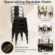 Stackable metal dining chairs set of 4 with removable backs and cushioned seats, ideal for cafes and dining rooms.