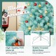 6 FT blue artificial Christmas tree with warm white LED lights and stable crossed metal base for festive decor.