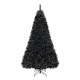 Black artificial Halloween Christmas tree with PVC branches and cool white LED lights, perfect for festive displays.