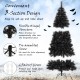 Black artificial Halloween Christmas tree with PVC tips, 210/320/450 LED lights, and convenient 3-section design for.