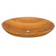 Teak wood washbasin with drainage hole, 23.5"x16", ideal for kitchens and bathrooms, featuring rounded corners.