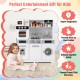 Pretend play kitchen wooden toy set with realistic lights and sounds, featuring a sink, stove, and washing machine for.