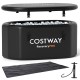 XL 129-gallon black ice bath tub with cover and hand pump, designed for athletes, ideal for cold plunge therapy.