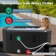 XL 129 Gal oval ice bath tub in black with water inlet and outlet, ideal for cold plunge therapy for athletes.