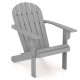 Gray acacia wood Adirondack chair with inclined seat and wide armrests, perfect for backyard and poolside relaxation.