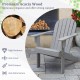 Single gray acacia wood Adirondack chair featuring a high backrest and slatted design, ideal for outdoor use in any.