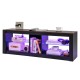 Modern TV stand with LED light, adjustable shelves, and cable management for TVs up to 65 inches, enhancing your living.