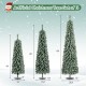 Set of 3 artificial Christmas trees (4ft, 5ft, 6ft) with realistic snow and LED lights for festive decoration.