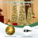 Artificial Christmas tree set of 3 with realistic snow and 100+ LED lights, perfect for festive home decoration.