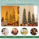 Set of 3 artificial Christmas trees, 4/5/6 feet tall, with realistic snow and LED lights for festive decoration.