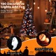 4.5 feet artificial Halloween tree with black leaves, 130 decorative lights, and 6 lighting modes for festive.