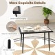 Sintered stone dining table with metal frame, easy-to-clean surface, and anti-slip footpads for modern dining spaces.