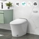 One-piece elongated smart toilet bidet with heated seat, auto flush, and LED night light for modern bathroom.