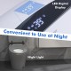 Close-up of the LED digital display on the One-Piece Elongated Smart Toilet Bidet with night light feature.