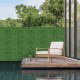 Single artificial boxwood wall panel with dense leaves, perfect for indoor or outdoor decoration and easy maintenance.