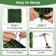 Step-by-step guide for setting up 20 x 20 inch artificial boxwood wall panels with lock connectors and fixation options.