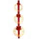 Set of 3 lighted Christmas wreaths with warm white LED lights and red bows, perfect for festive outdoor decoration.