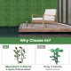 Artificial boxwood wall panel with 4 stems and dense leaves, perfect for indoor and outdoor decoration.