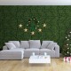 Artificial topiary grass panels in a living room setting, featuring vibrant green gardenia leaves for indoor decor.