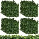 Set of 12 artificial topiary gardenia shrub grass panels, 20 x 20 inches, featuring vibrant green leaves for indoor and.