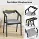 Wooden dining chair with rubber wood frame, padded cushion, and hollow backrest for comfortable seating.