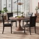 Gray faux leather dining chairs set of 2 with padded seats, featuring ergonomic backrests for comfort in a modern.