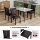 Gray faux leather dining chairs set of 2 with ergonomic high backrest and wide padded seat for kitchen or restaurant.