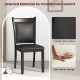 Gray dining chair with ergonomic high backrest, padded seat, and premium PVC leather for comfort in kitchen or dining.