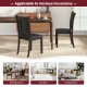 Set of 2 gray faux leather dining chairs with padded seats, perfect for dining rooms and kitchens.