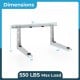 Mini split wall mounting bracket with adjustable crossbar, zinc-coated steel, supports up to 550 lbs for ductless AC.