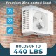 Mini split wall mounting bracket made of zinc-coated steel, supports up to 440 lbs for ductless AC installation.