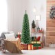 Pencil Christmas tree with memory wire branch tips and warm LED lights, ideal for festive home decor and celebrations.