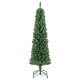Pencil Christmas tree with 671 branch tips and warm LED lights, ideal for home or office holiday decor.